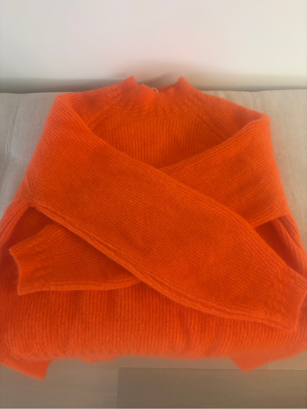 Sezane - Bright Orange Women's Cozy Knit Sweater